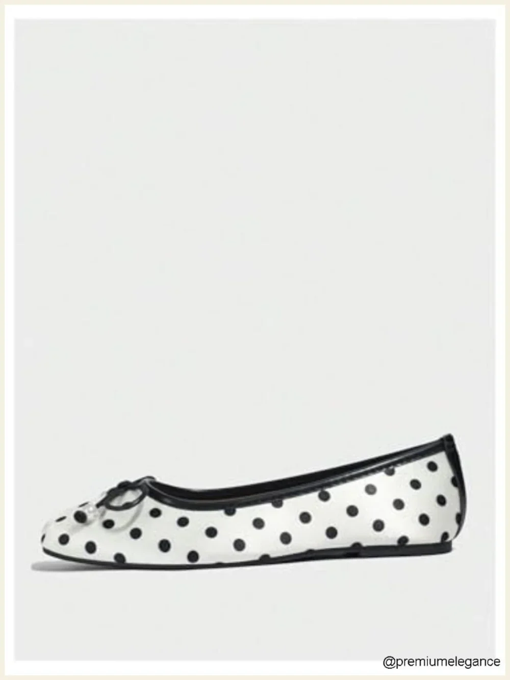 Polka Dots Bowknot Ballet Flats Square Toe Slip On